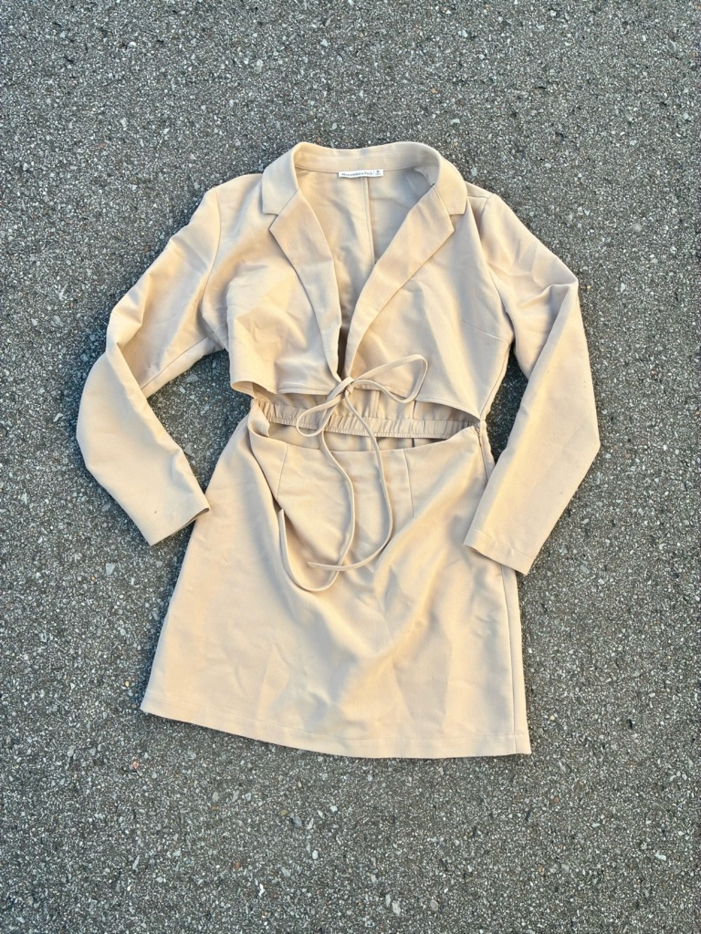 Abercrombie and Fitch cut out tan blazer dress